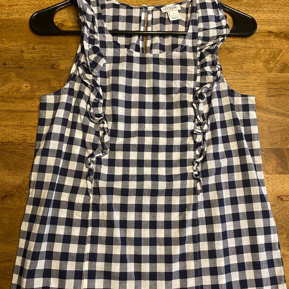 J CREW ruffle sleeveless tank